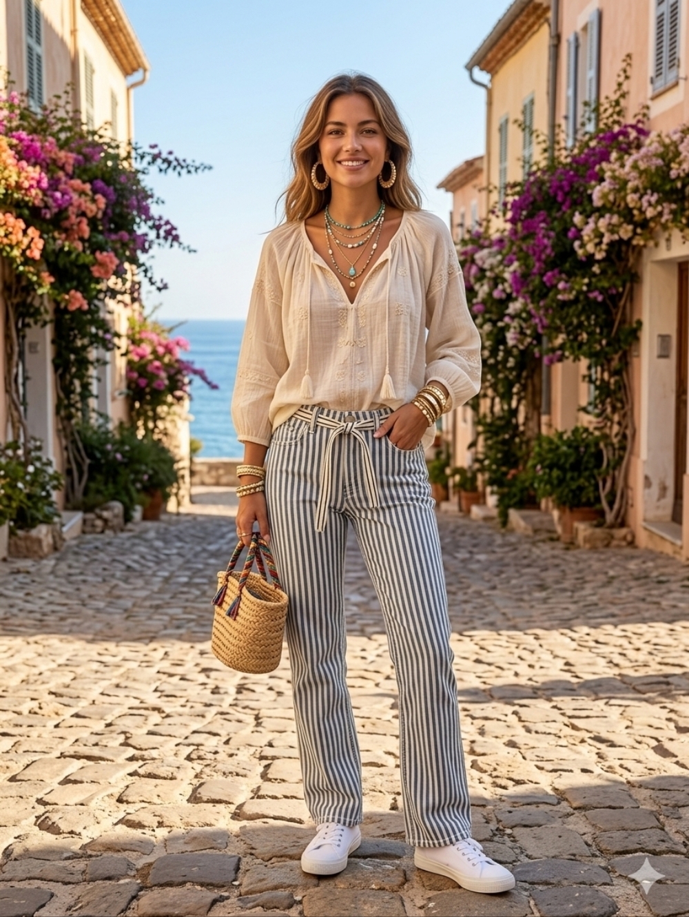 NWOT ZARA LE Jeans Intemporel Rayé À Jambes Droites
